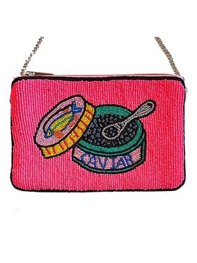 Lily Posh Caviar Crossbody Mini Clutch Bag, Caviar